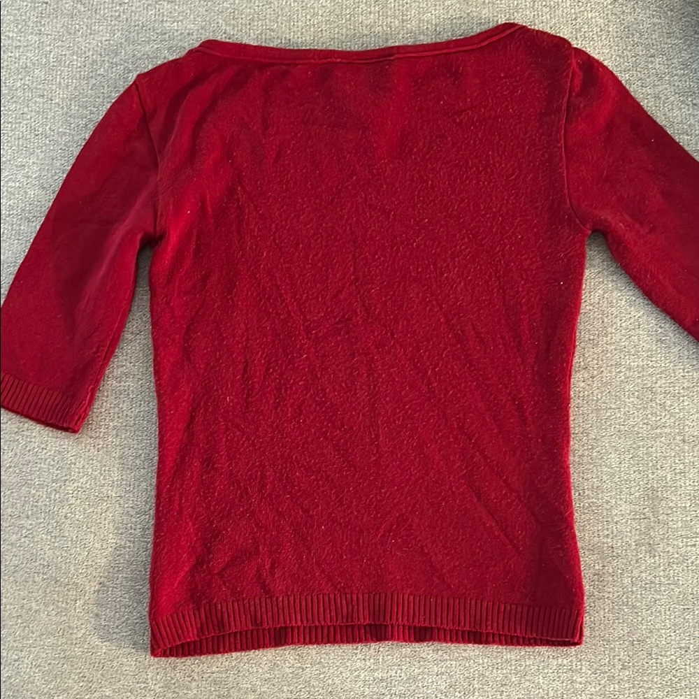 Red Sweater with Rhinestone Detailing - Picture 5 of 5
